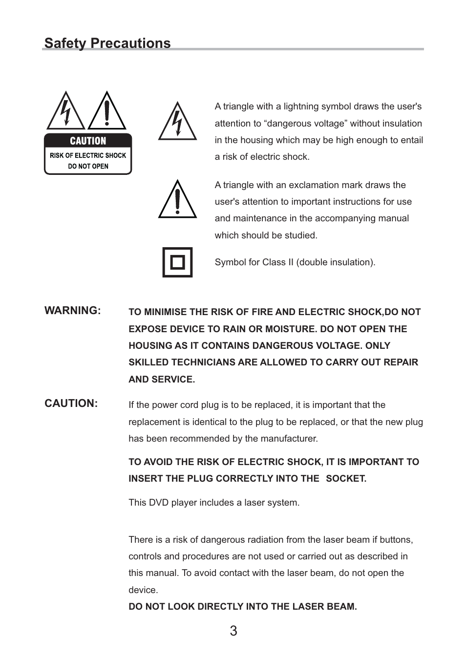 Safety precautions 3 | Eltax DV-252 User Manual | Page 3 / 40