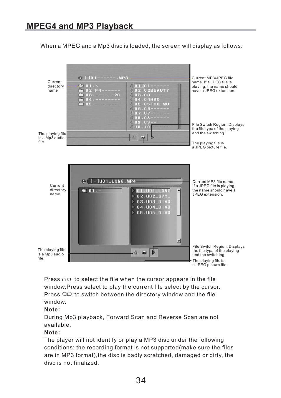 Mpeg4 and mp3 playback 34 | Eltax DV-252 User Manual | Page 34 / 40