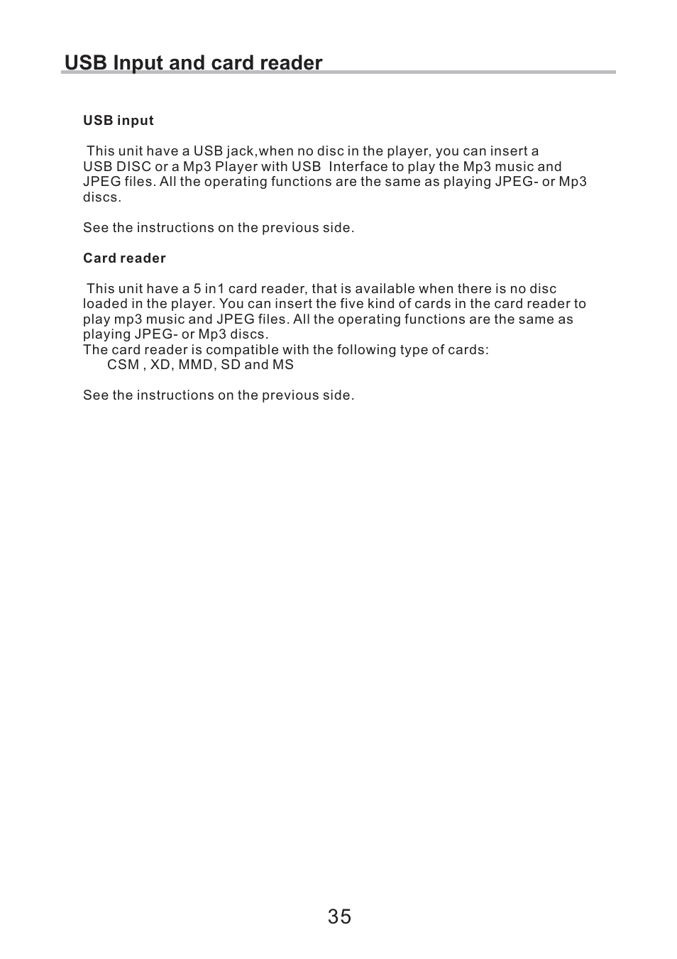 Usb input and card reader 35 | Eltax DV-252 User Manual | Page 35 / 40