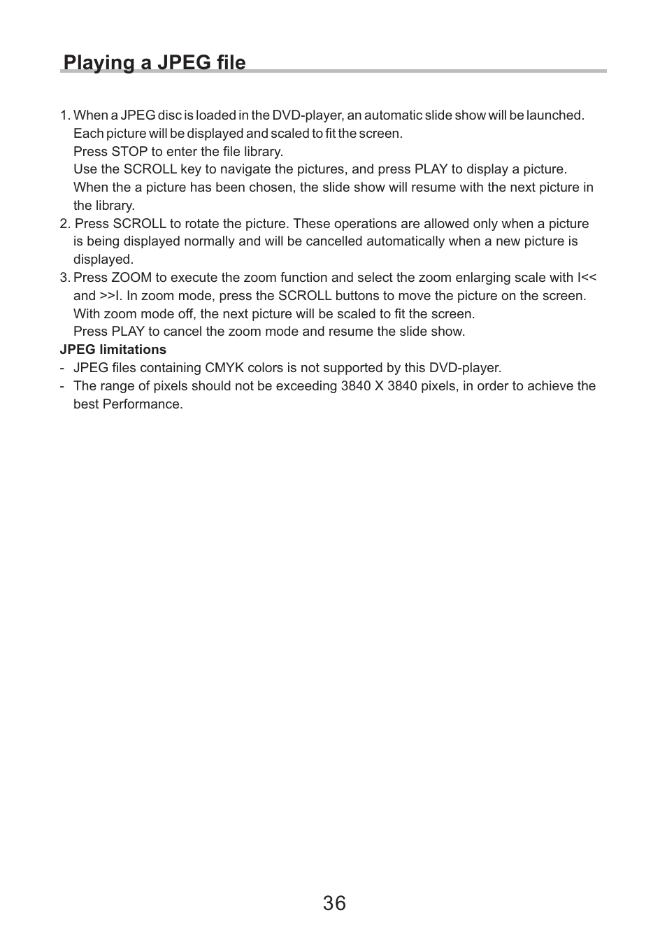 Playing a jpeg file 36 | Eltax DV-252 User Manual | Page 36 / 40