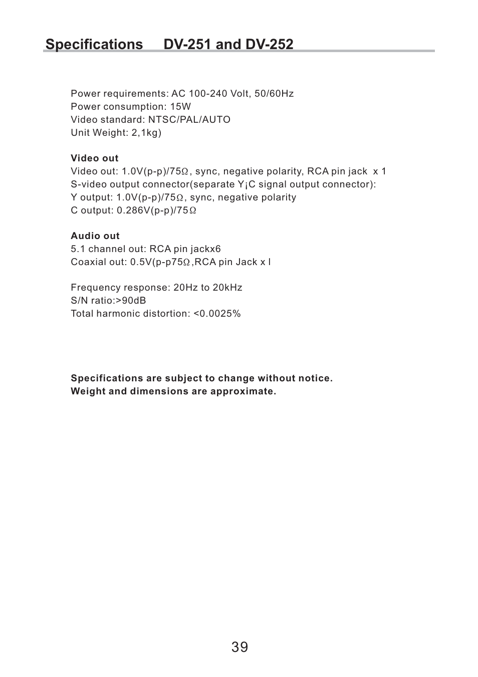 Eltax DV-252 User Manual | Page 39 / 40