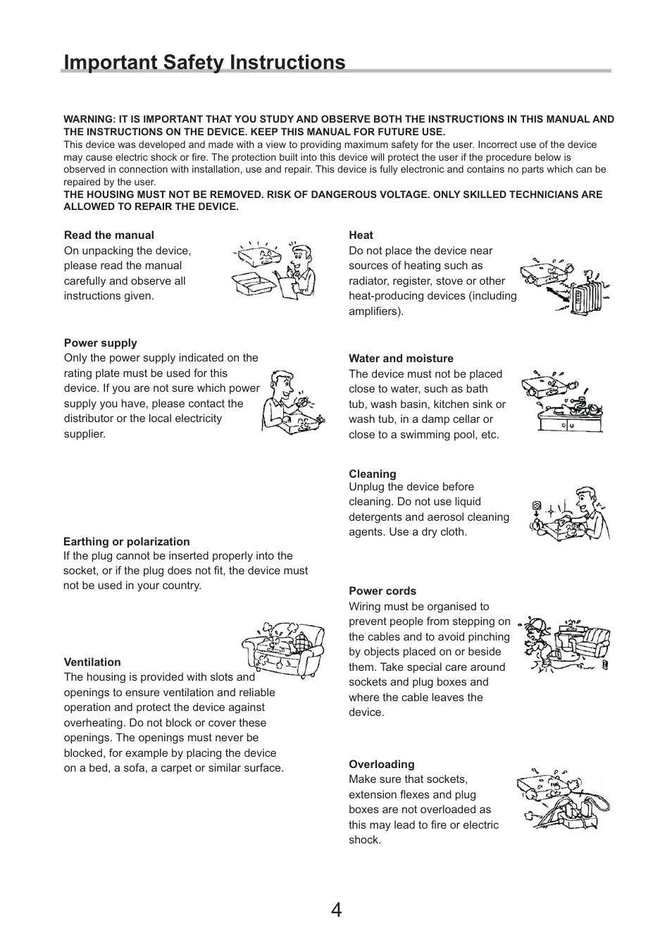 Important safety instructions 4 | Eltax DV-252 User Manual | Page 4 / 40