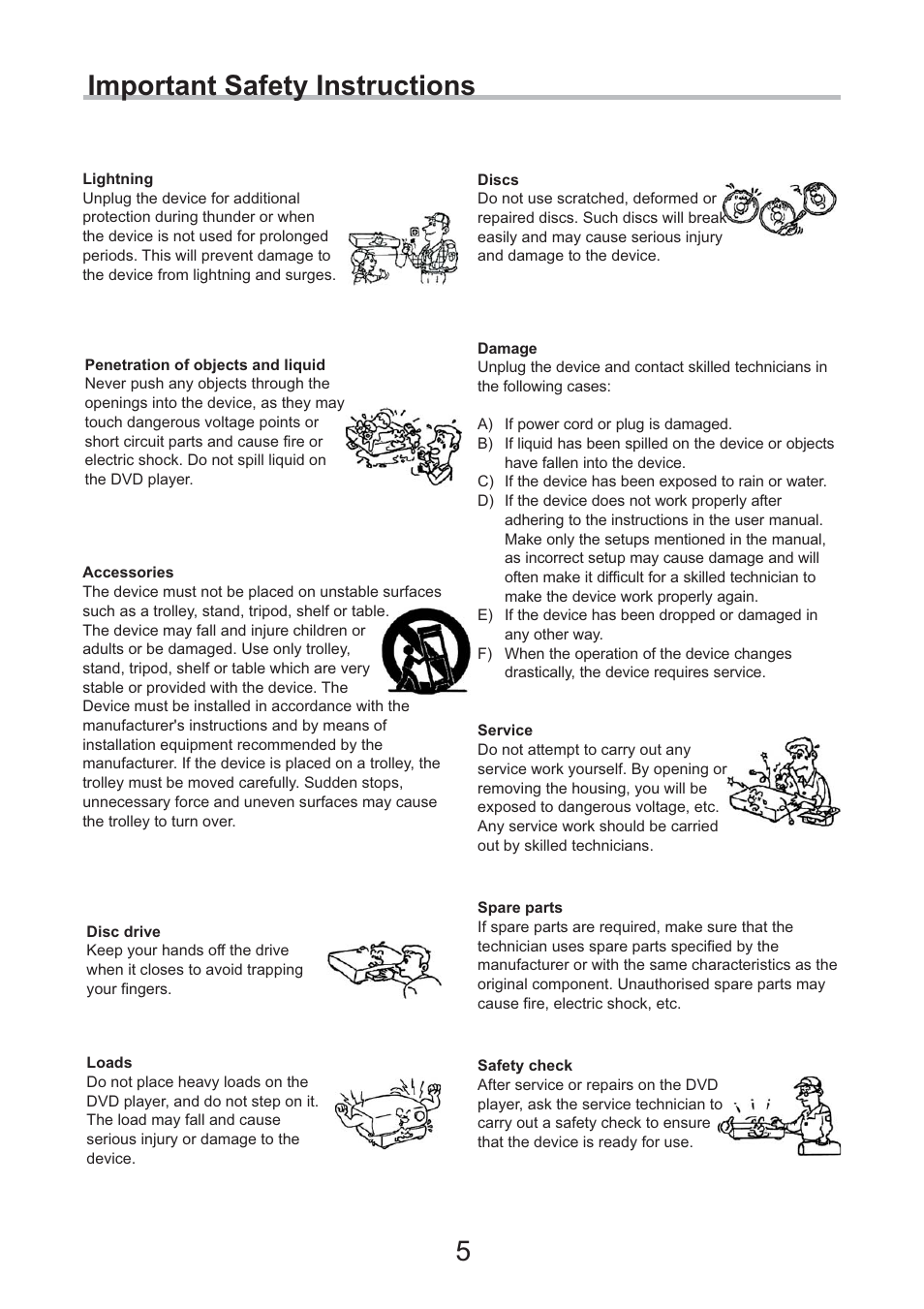 Important safety instructions 5 | Eltax DV-252 User Manual | Page 5 / 40