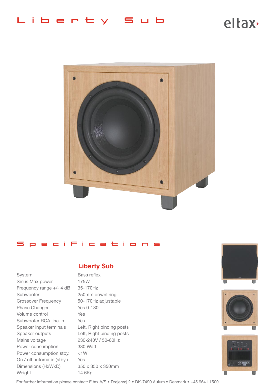 Liberty sub | Eltax Speaker System 712 User Manual | Page 2 / 2