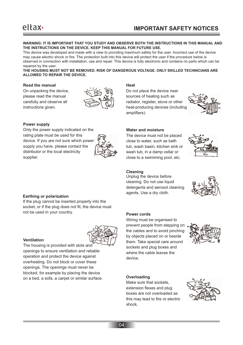 Important safety notices | Eltax Millennium DV-300 DivX User Manual | Page 5 / 28