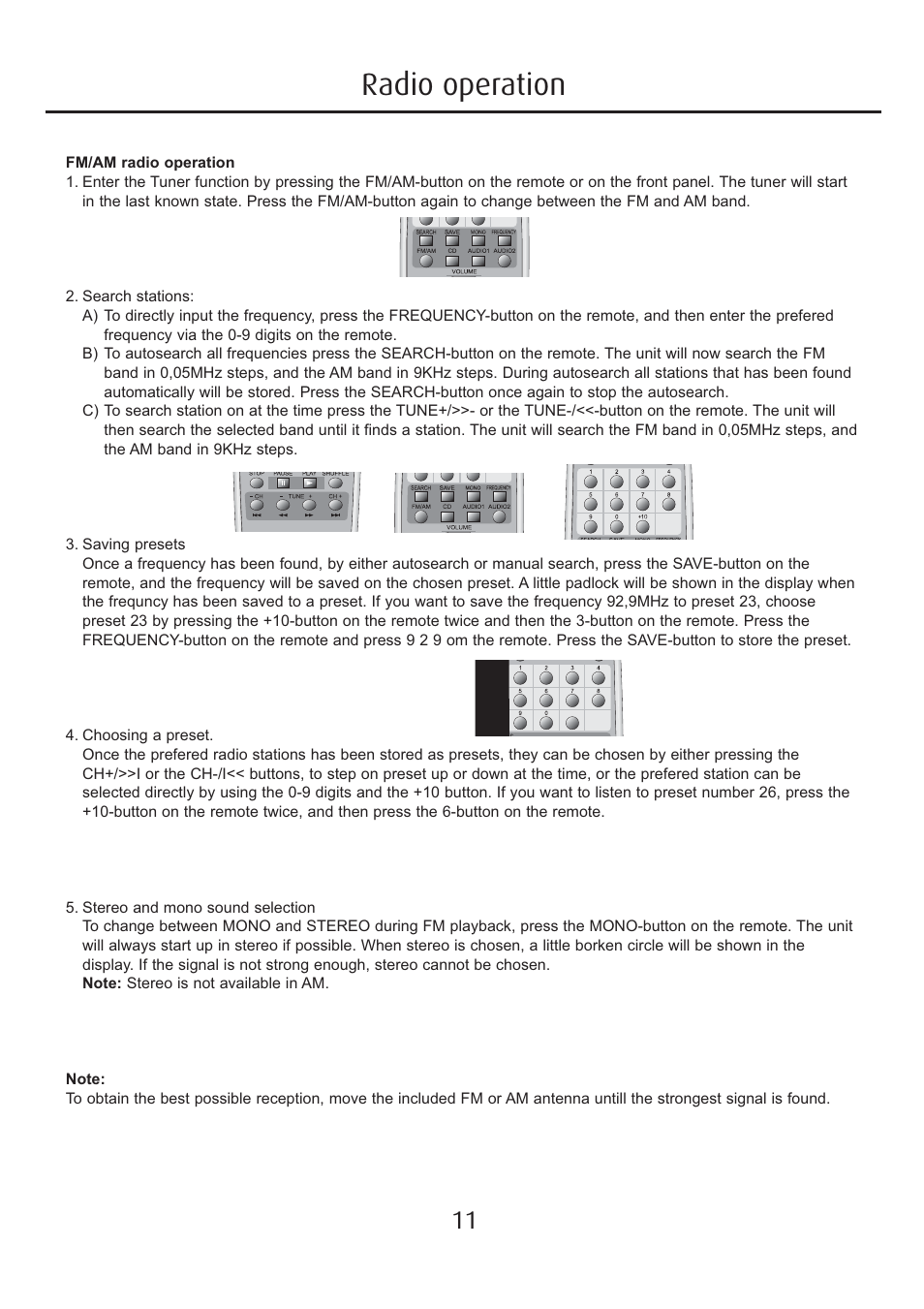 Radio operation | Eltax Millennium Mini User Manual | Page 11 / 16