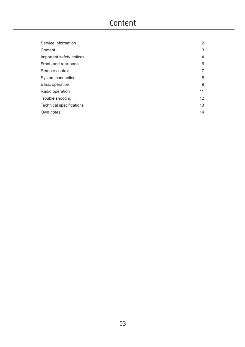 Content | Eltax Millennium Mini User Manual | Page 3 / 16