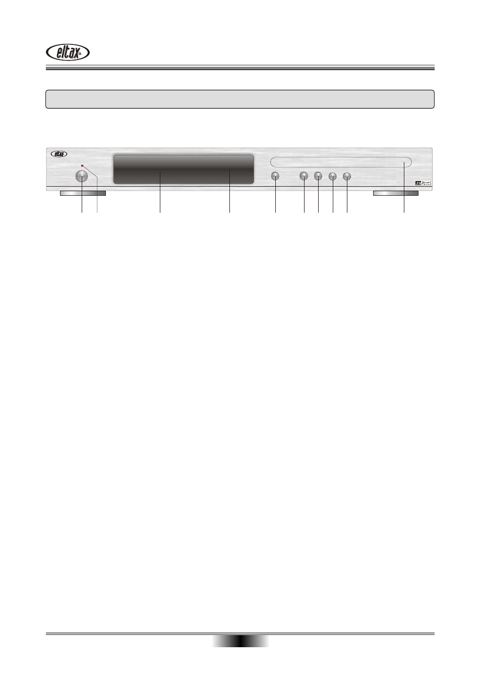 Front panel | Eltax DV-280 User Manual | Page 12 / 28