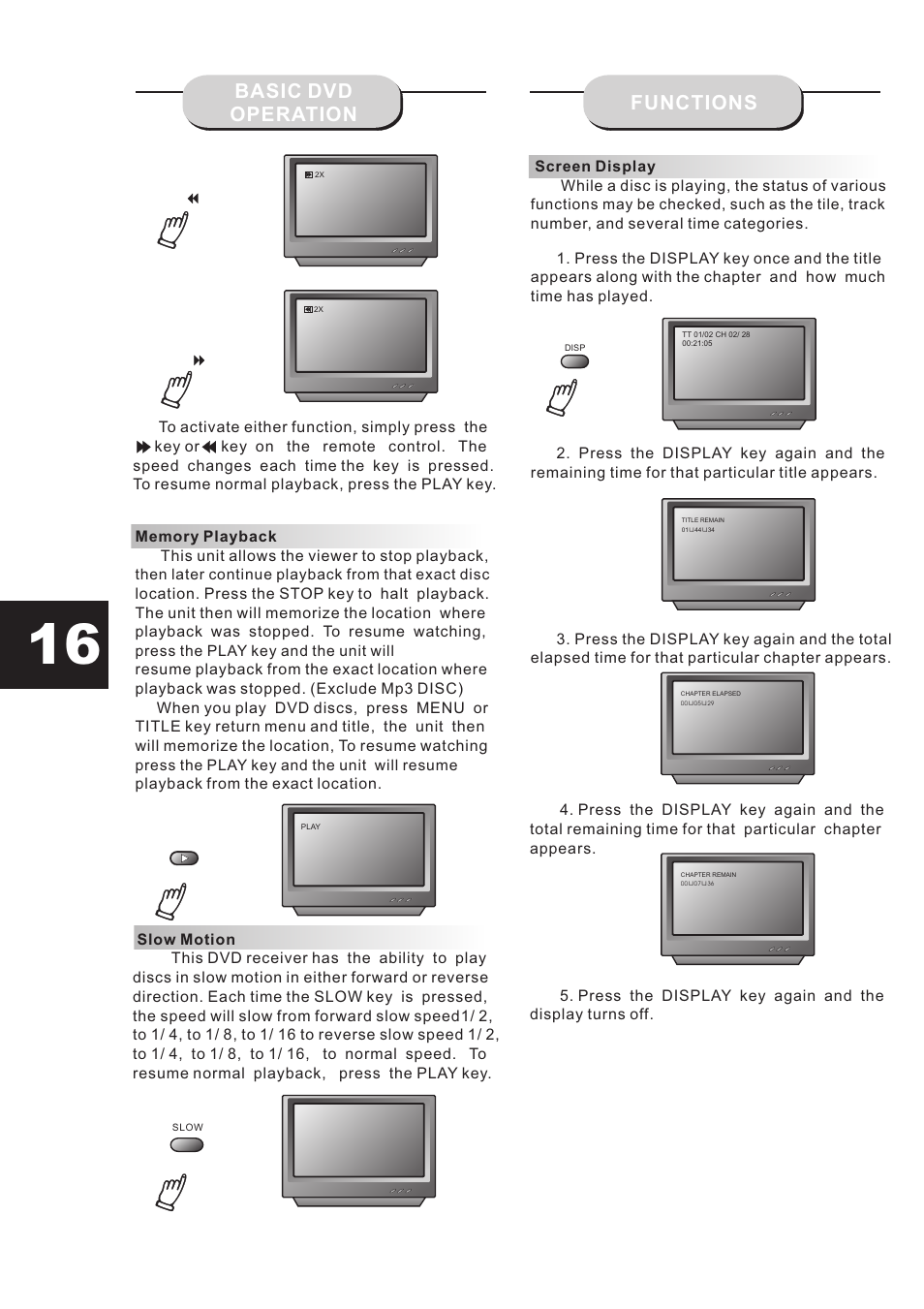 Basic dvd operation functions | Eltax DR-109 User Manual | Page 18 / 32