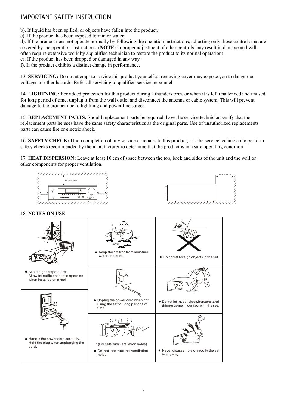 Important safety instruction | Eltax AVR-900 User Manual | Page 5 / 24