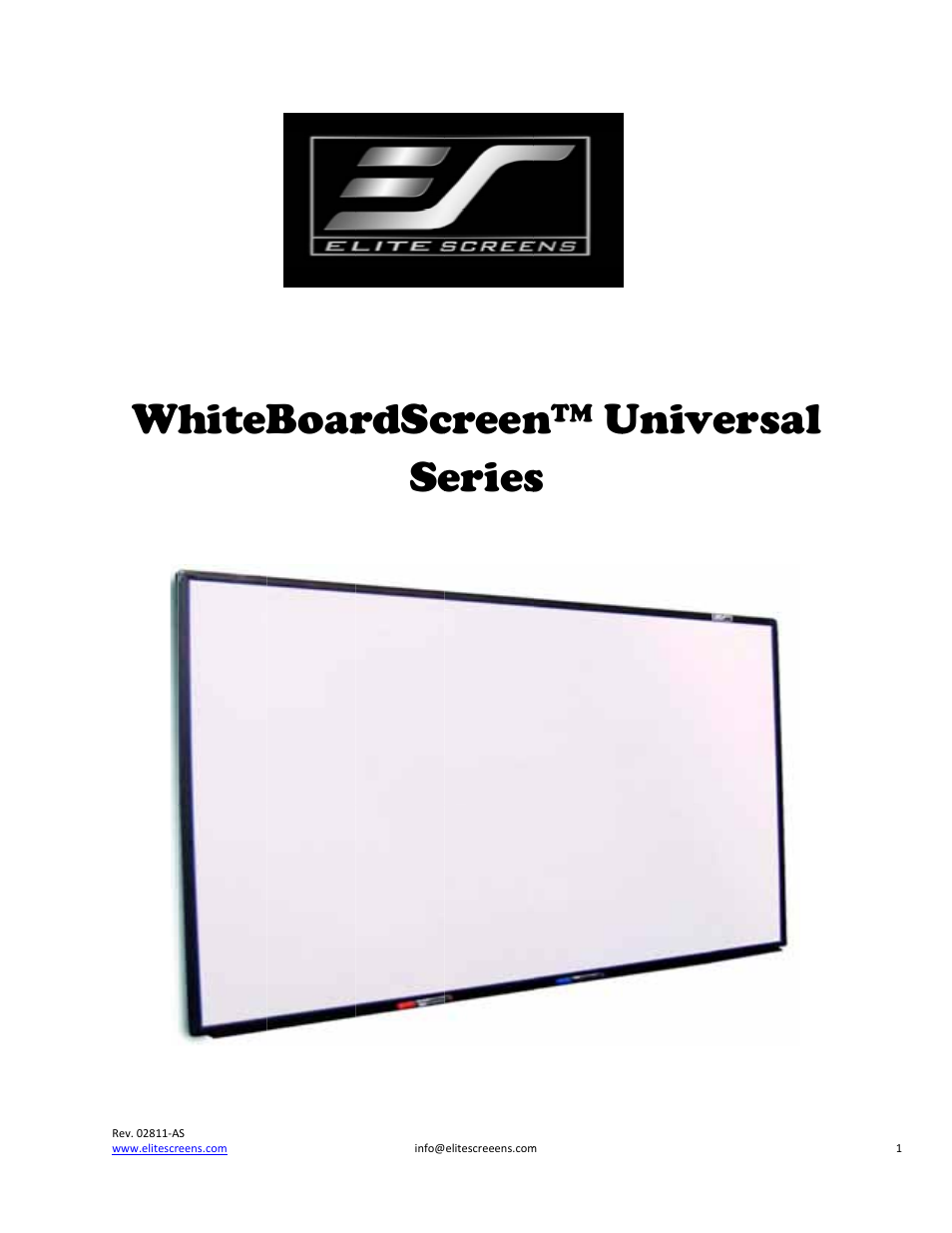 Elite Screens Universal User Manual | 8 pages