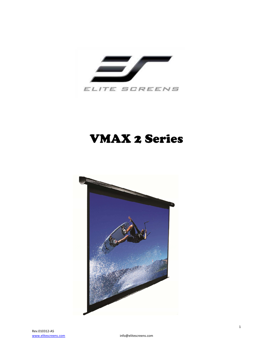 Elite Screens VMAX2 User Manual | 10 pages