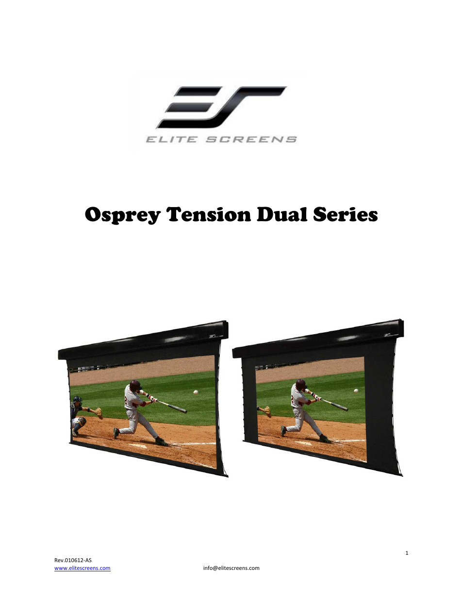 Elite Screens Osprey Tension User Manual | 11 pages