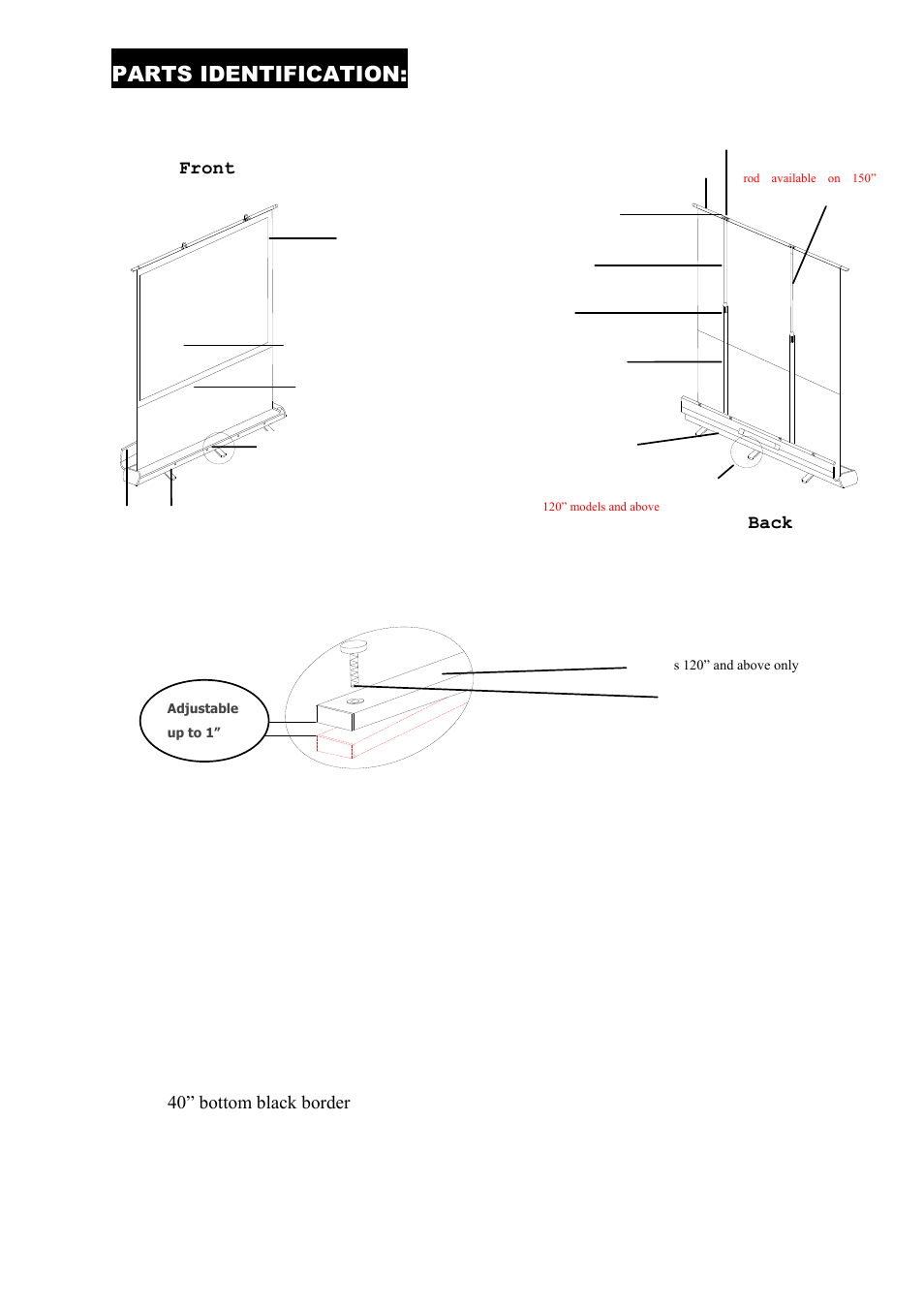 Parts identification | Elite Screens exCinema User Manual | Page 2 / 10