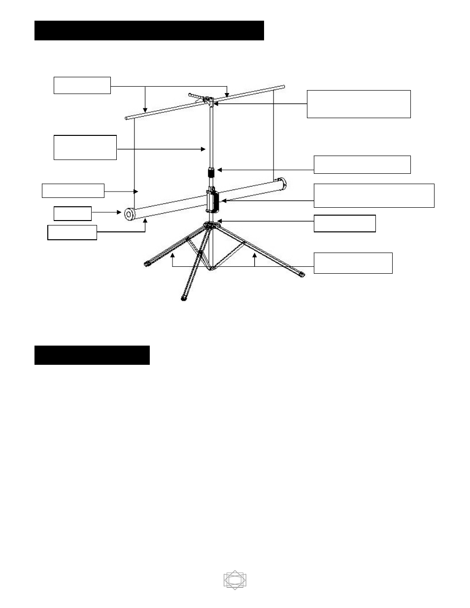 Tripod screen parts identification, Using the screen | Elite Screens Elite Tripod User Manual | Page 2 / 7