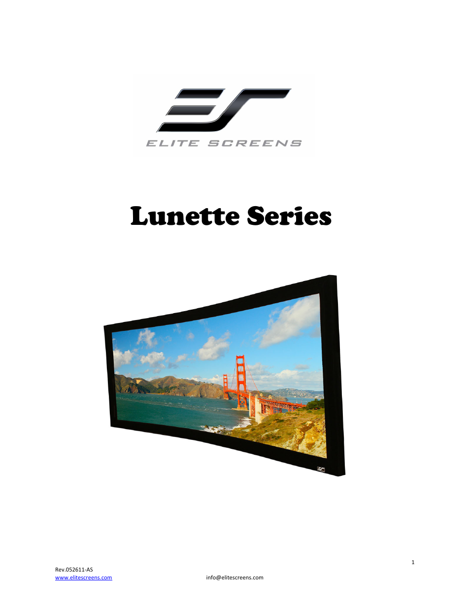 Elite Screens 052611AS User Manual | 14 pages