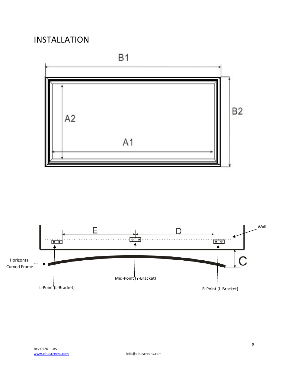 Installation | Elite Screens 052611AS User Manual | Page 9 / 14