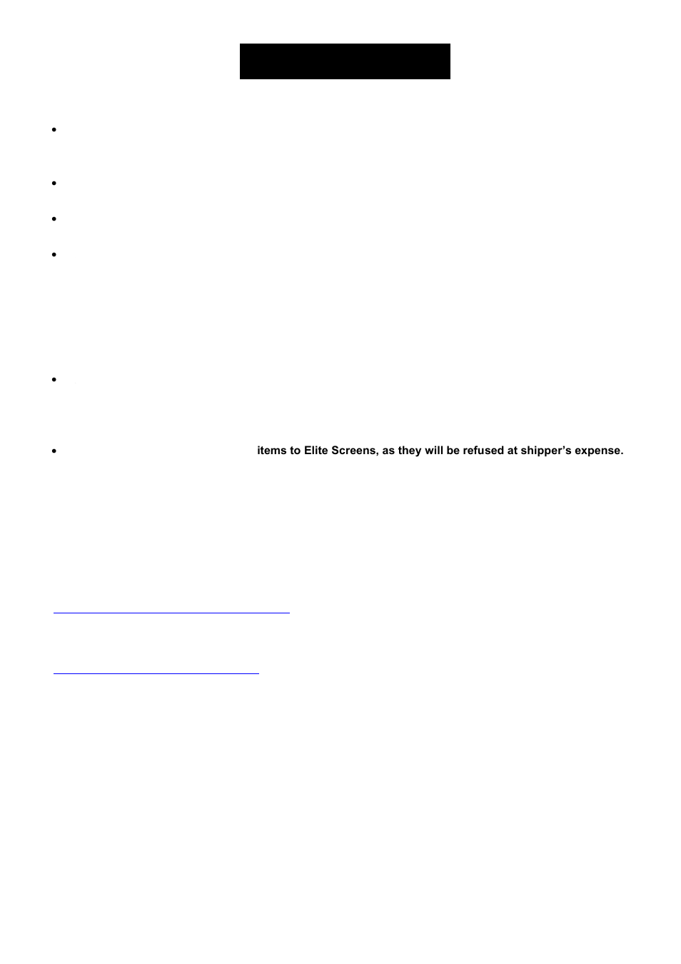 Warranty policy | Elite Screens 010410-JA User Manual | Page 10 / 11