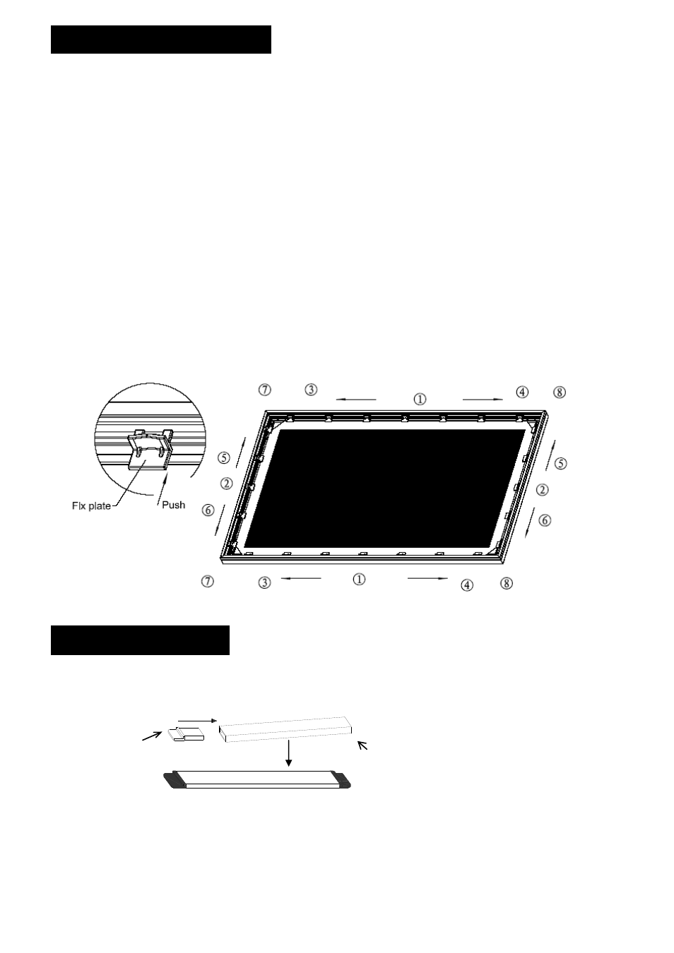 Center support bar d, Attaching the fix plates | Elite Screens 010410-JA User Manual | Page 7 / 11