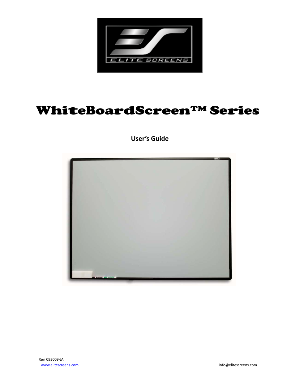 Elite Screens WhiteBoardScreen User Manual | 12 pages