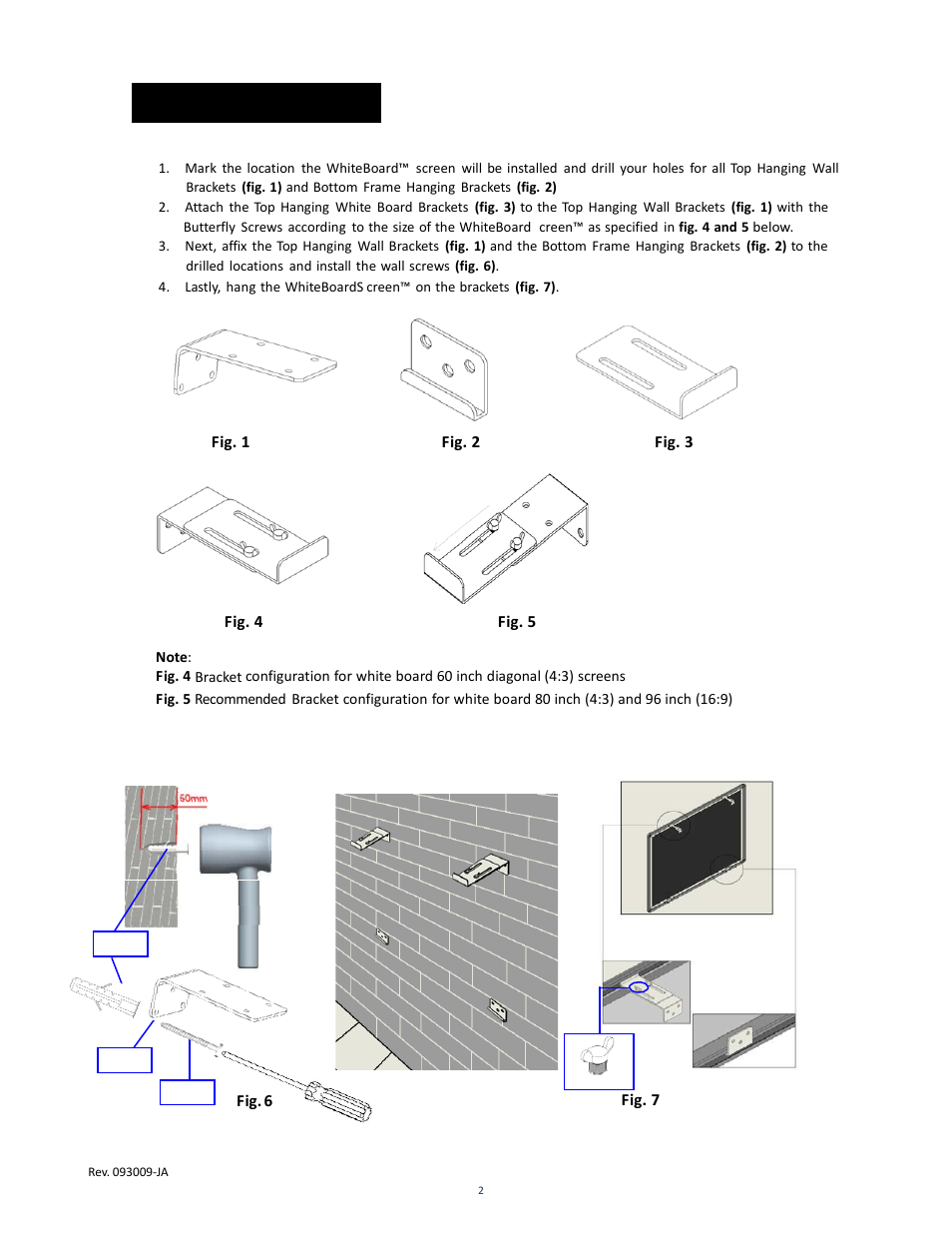 Installation | Elite Screens WhiteBoardScreen User Manual | Page 3 / 12