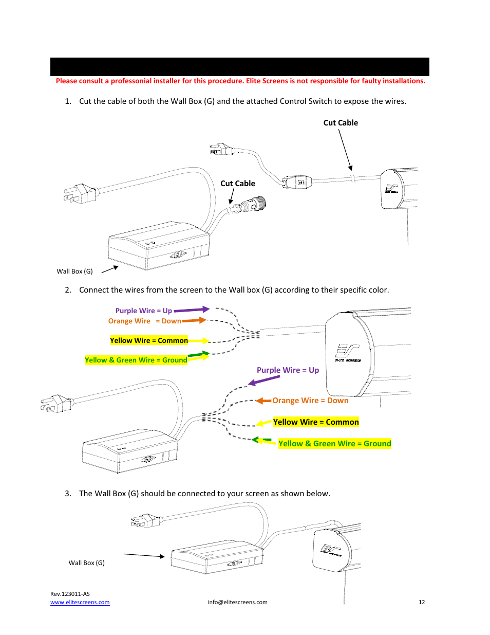Zpm-rt installation & control instructions 2 | Elite Screens PowerMax User Manual | Page 12 / 16