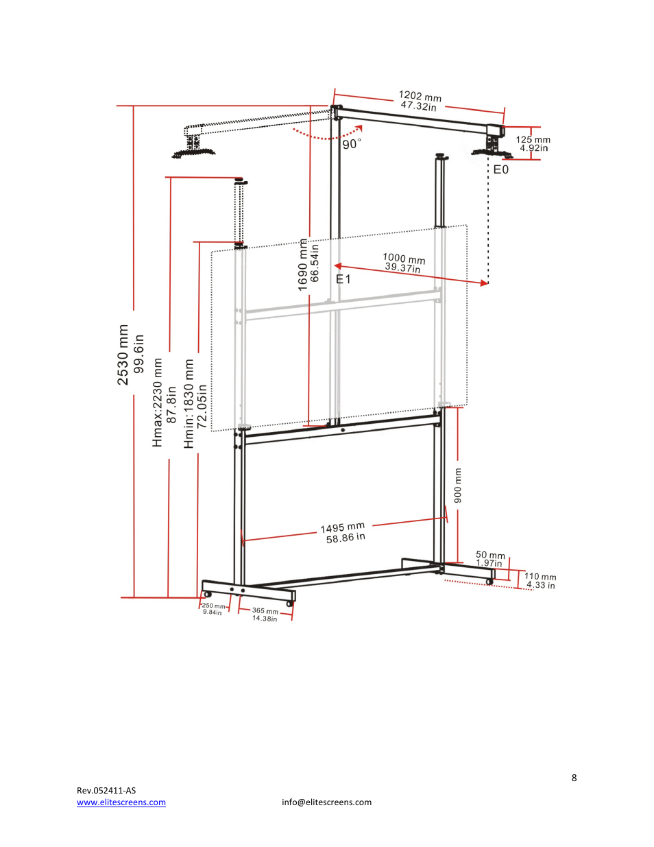 Elite Screens REV.052411AS User Manual | Page 8 / 10