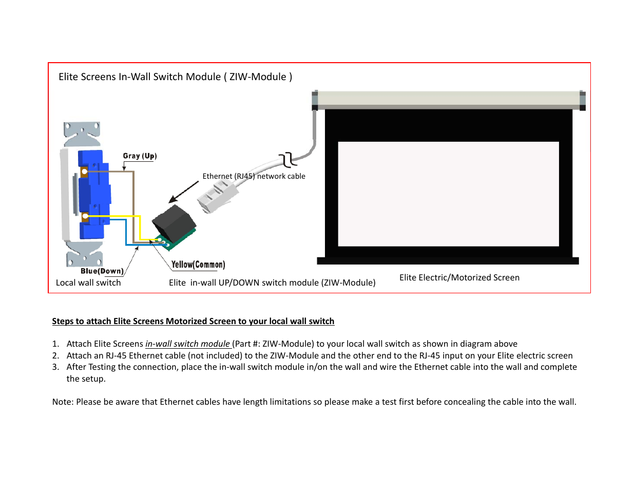 Elite Screens ET User Manual | 1 page