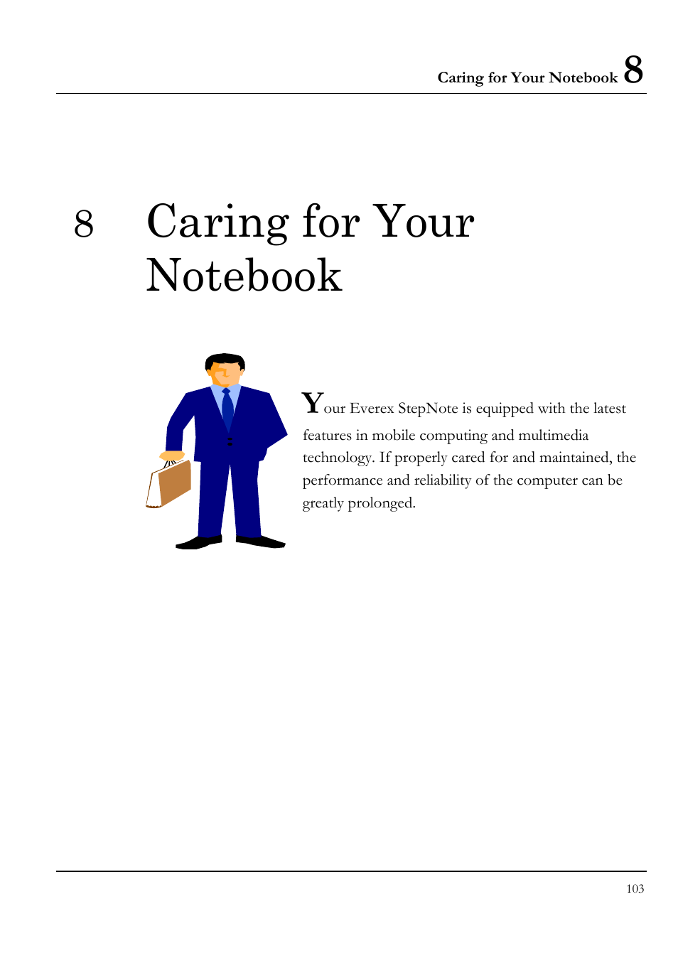 8 caring for your notebook | Everex VA4103 User Manual | Page 103 / 140