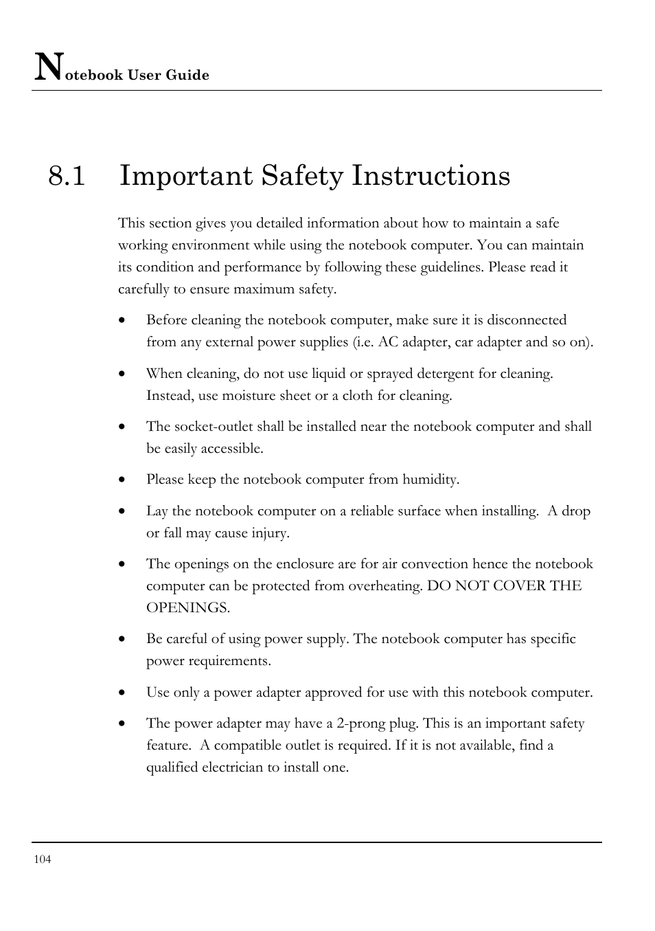 1 important safety instructions | Everex VA4103 User Manual | Page 104 / 140