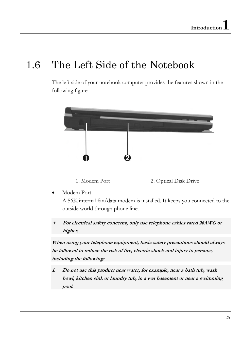 6 the left side of the notebook | Everex VA4103 User Manual | Page 25 / 140