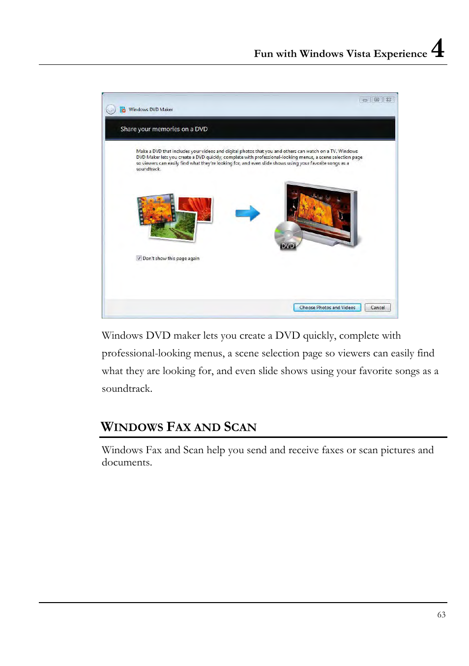Windows fax and scan | Everex VA4103 User Manual | Page 63 / 140