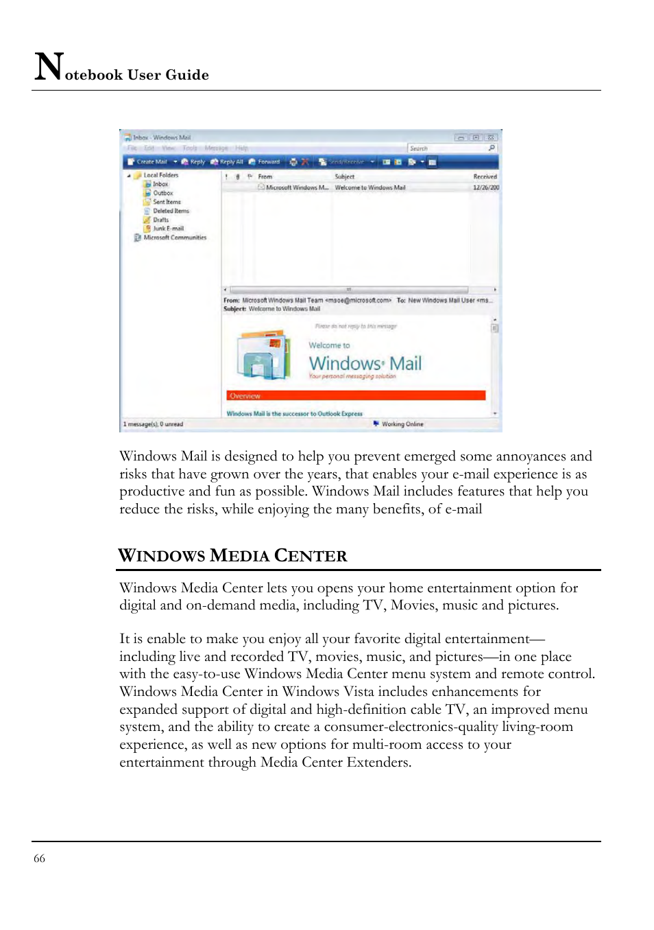 Windows media center | Everex VA4103 User Manual | Page 66 / 140