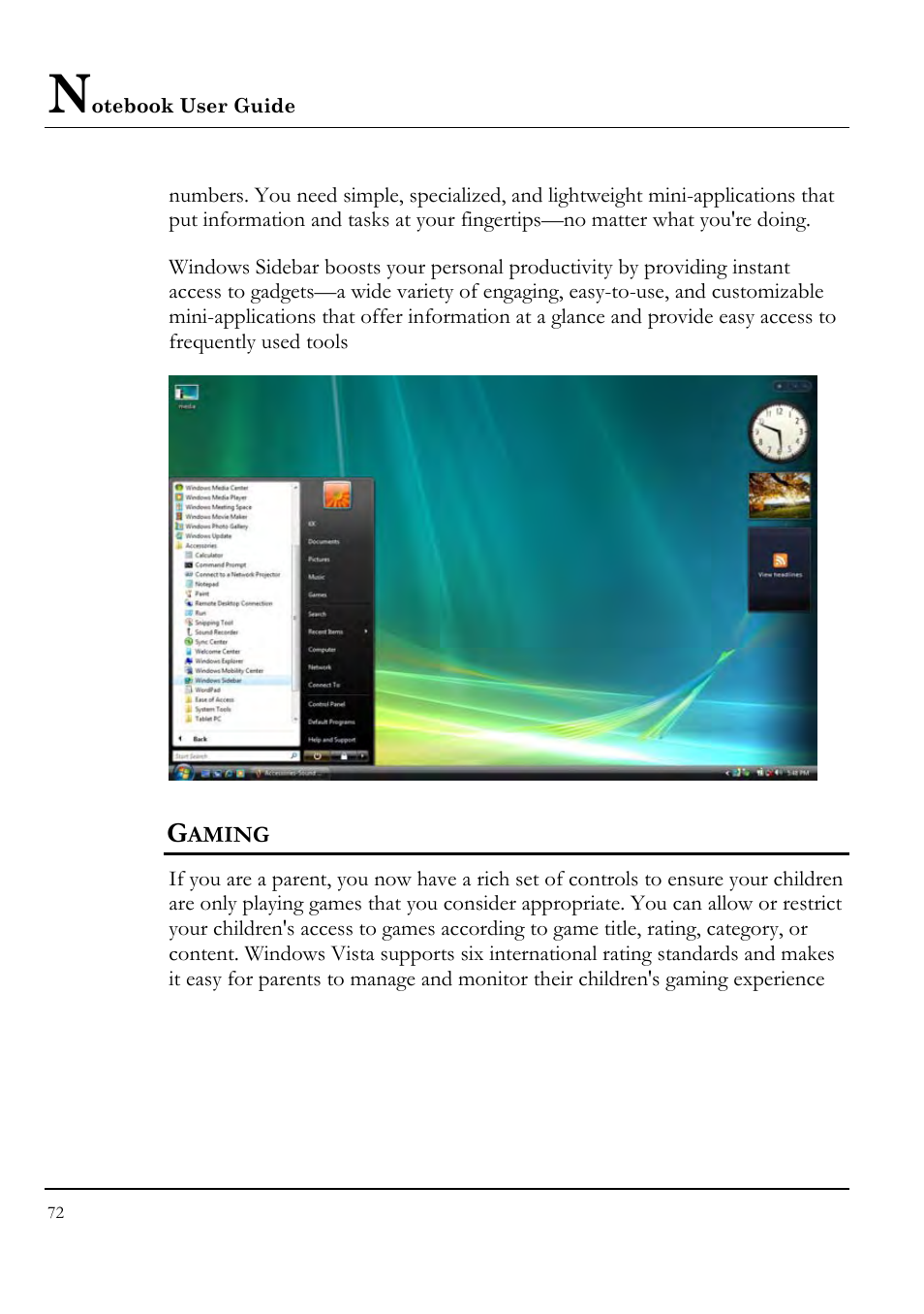 Gaming | Everex VA4103 User Manual | Page 72 / 140