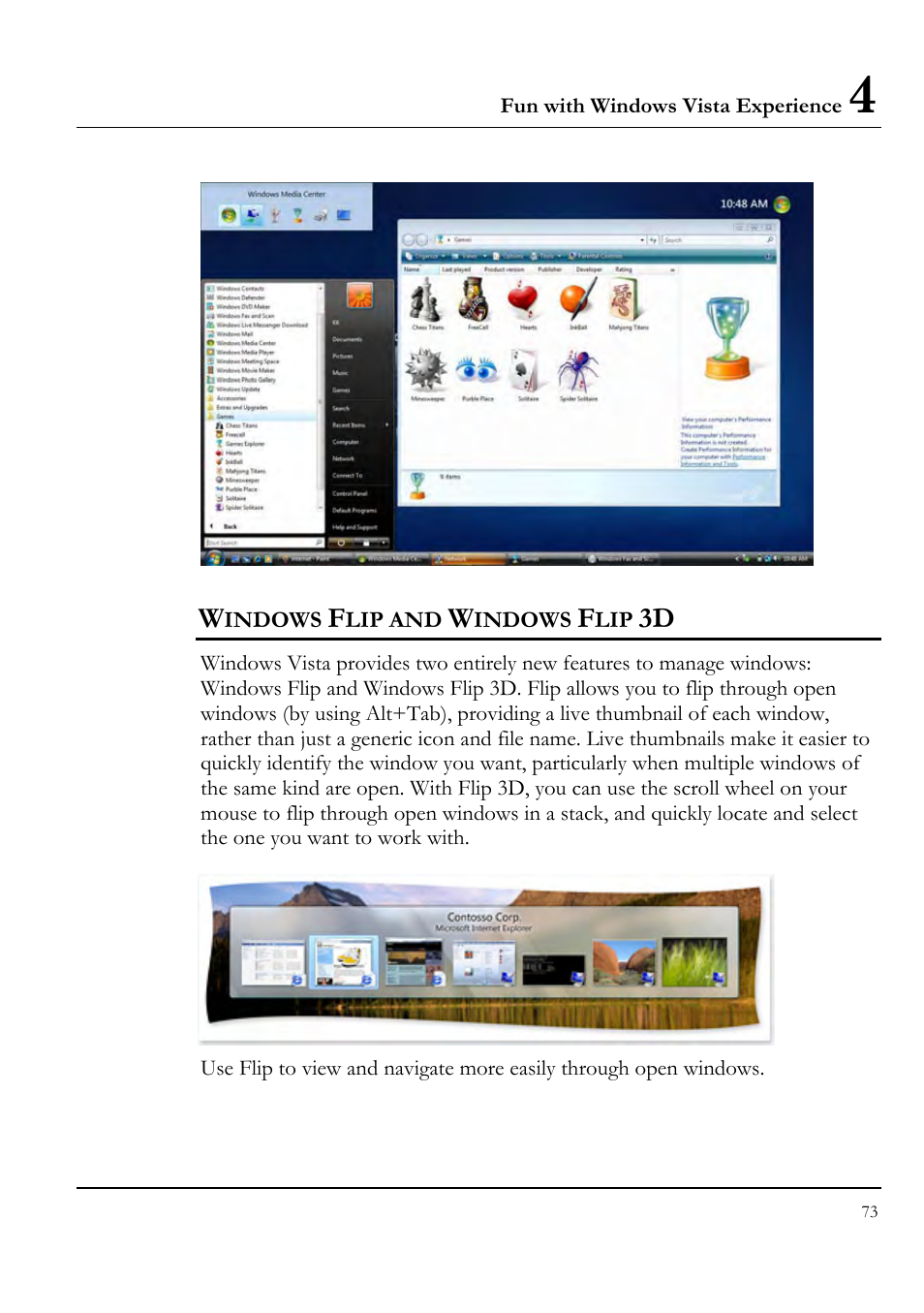 Windows flip and windows flip 3d | Everex VA4103 User Manual | Page 73 / 140