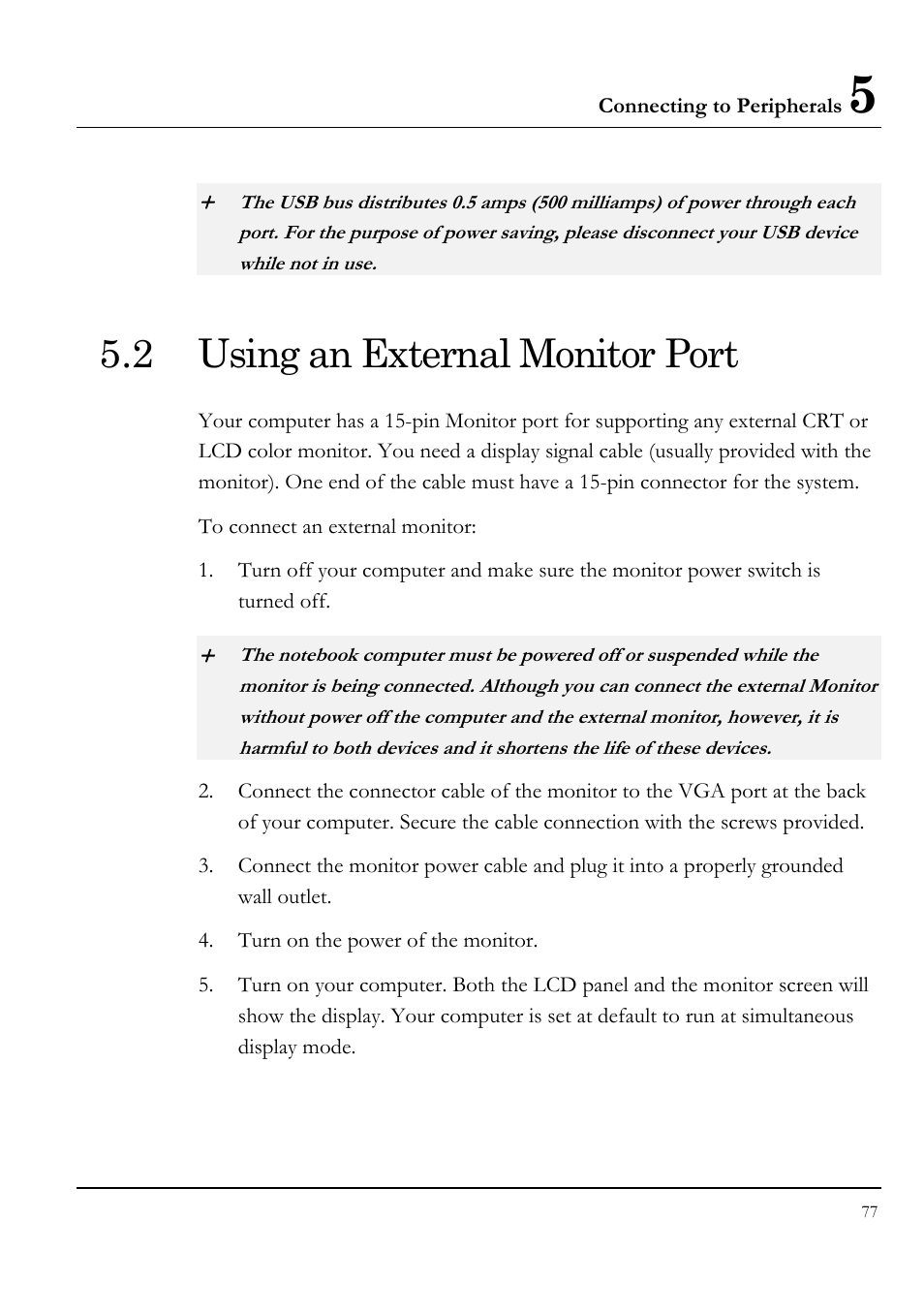 2 using an external monitor port | Everex VA4103 User Manual | Page 77 / 140