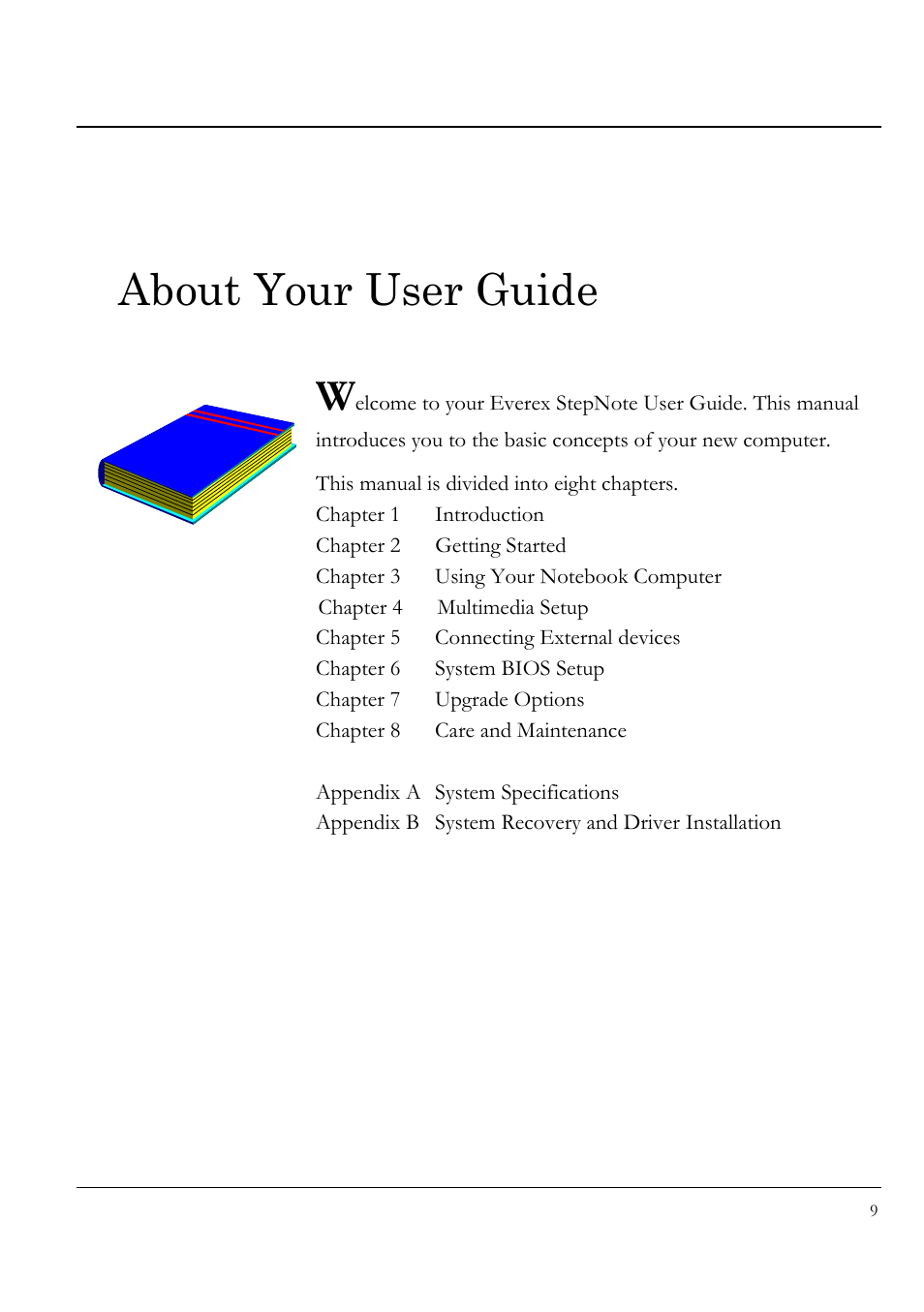 About your user guide | Everex VA4103 User Manual | Page 9 / 140