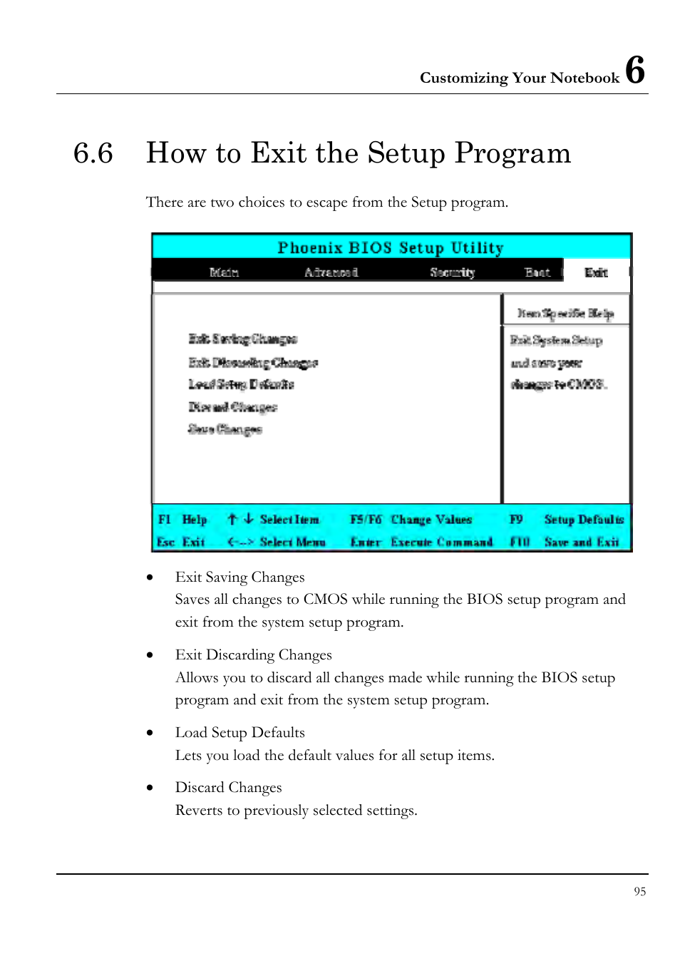 6 how to exit the setup program | Everex VA4103 User Manual | Page 95 / 140