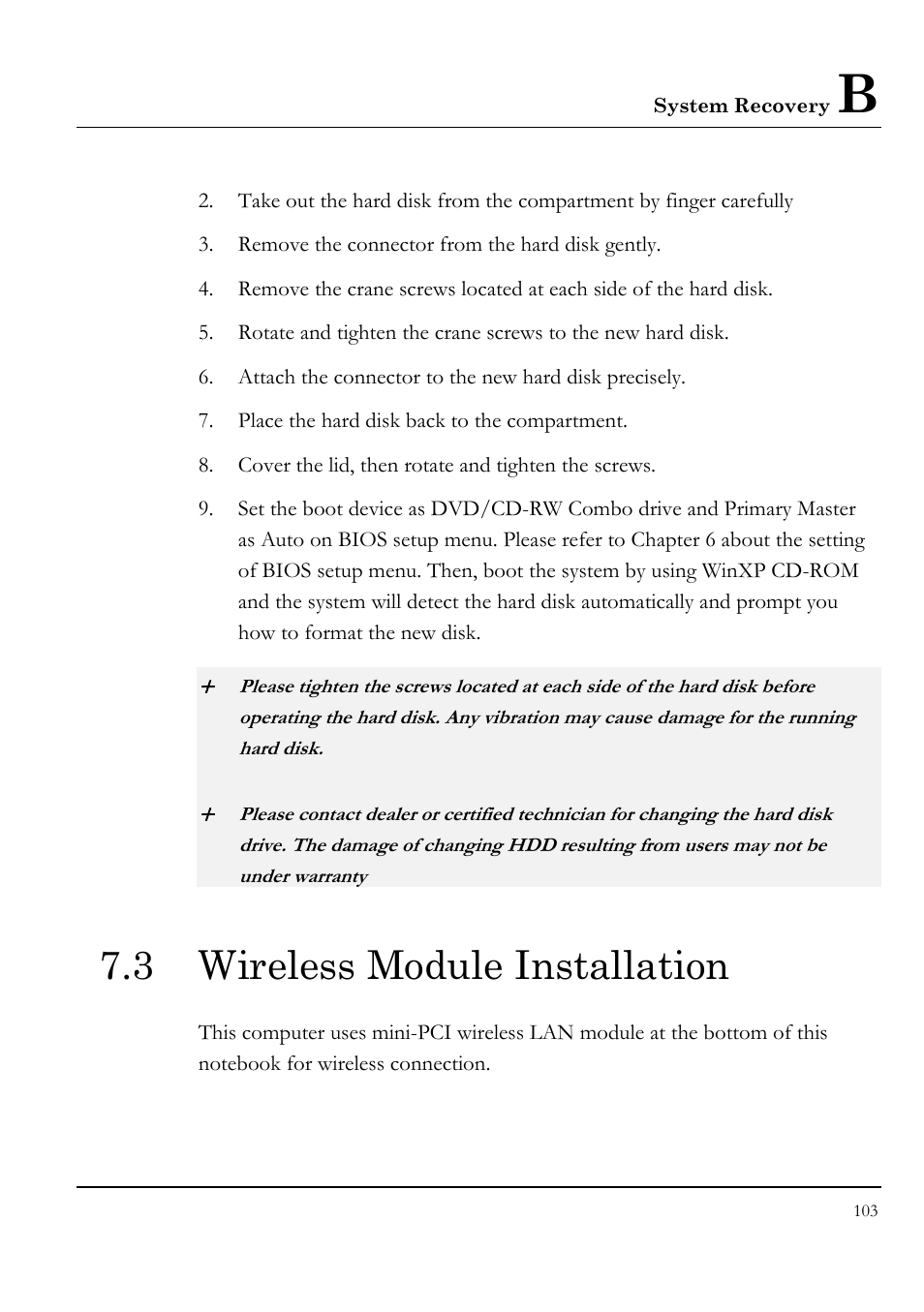 3 wireless module installation | Everex LW7WE User Manual | Page 103 / 122