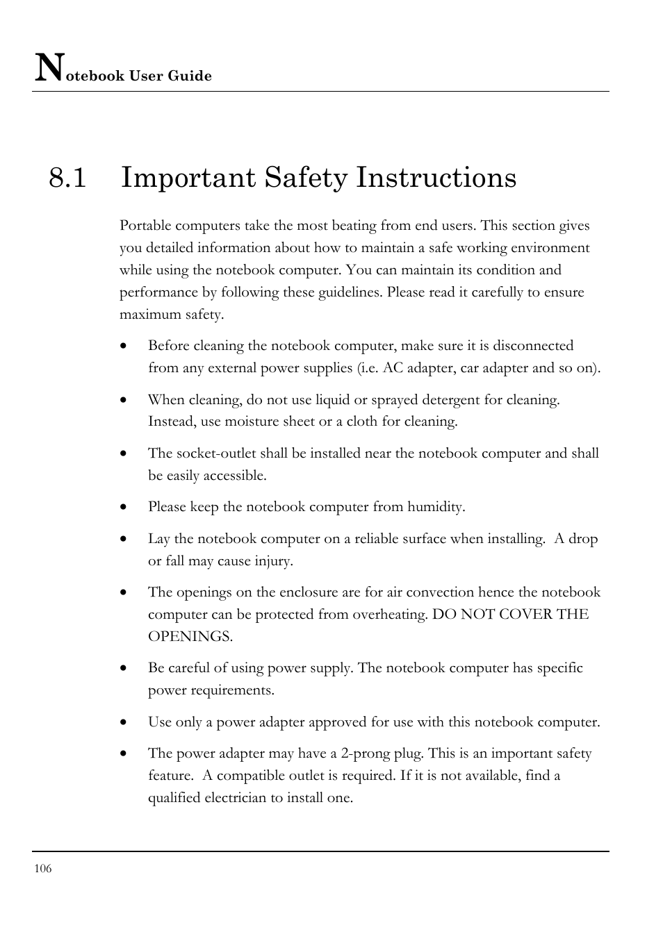 1 important safety instructions | Everex LW7WE User Manual | Page 106 / 122