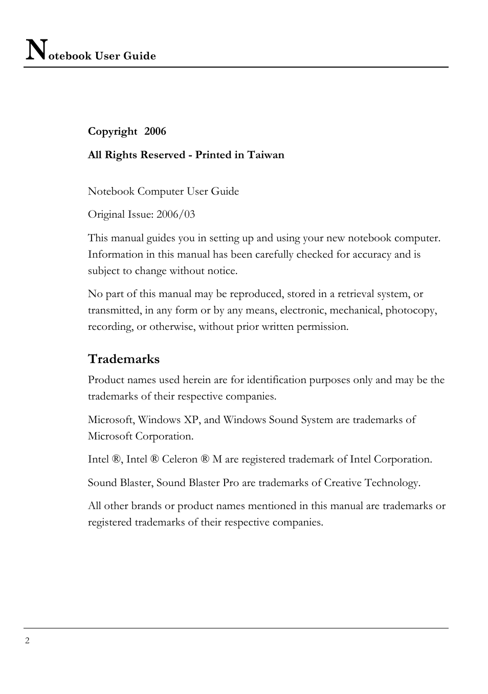 Trademarks | Everex LW7WE User Manual | Page 2 / 122