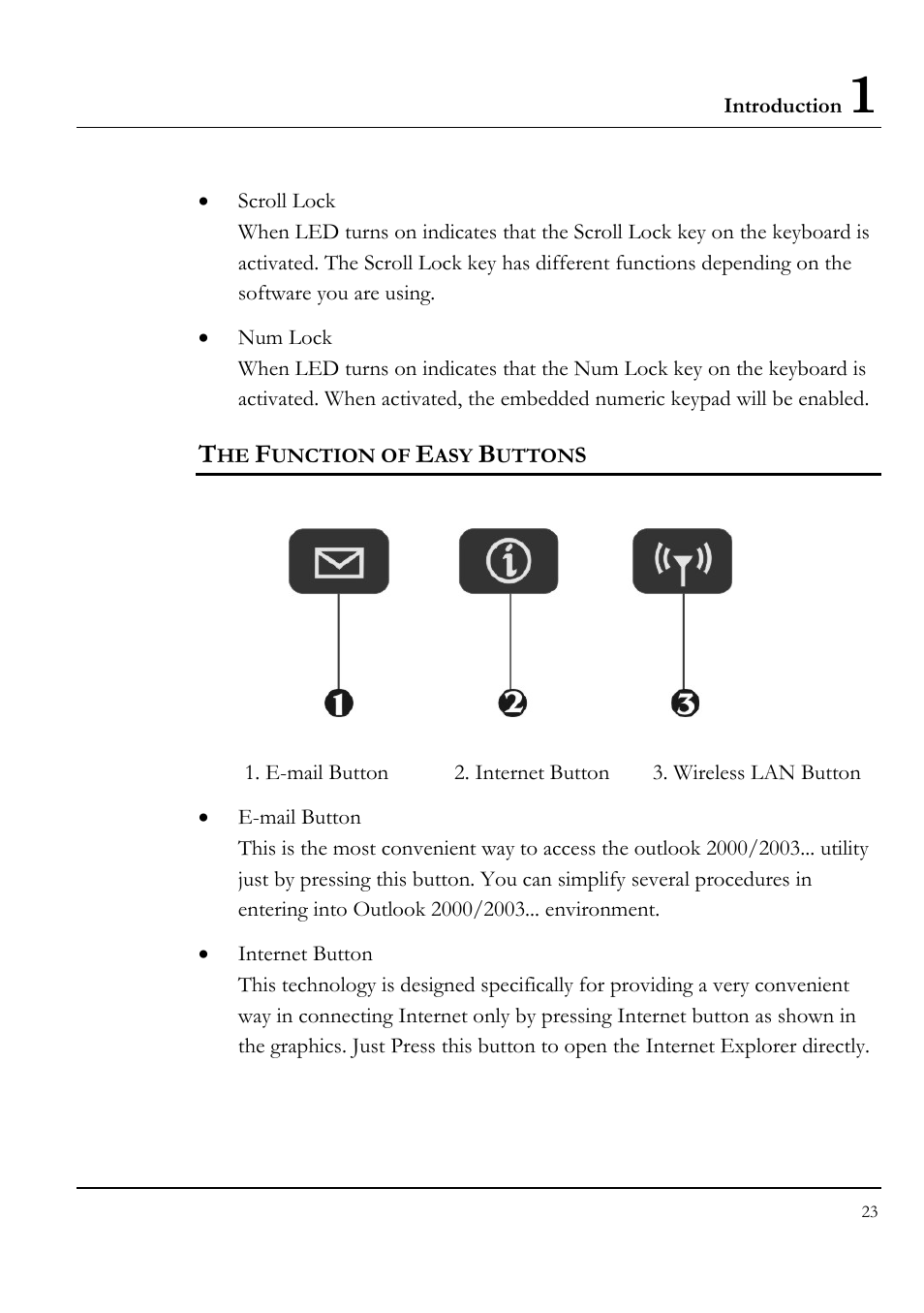 The function of easy buttons | Everex LW7WE User Manual | Page 23 / 122