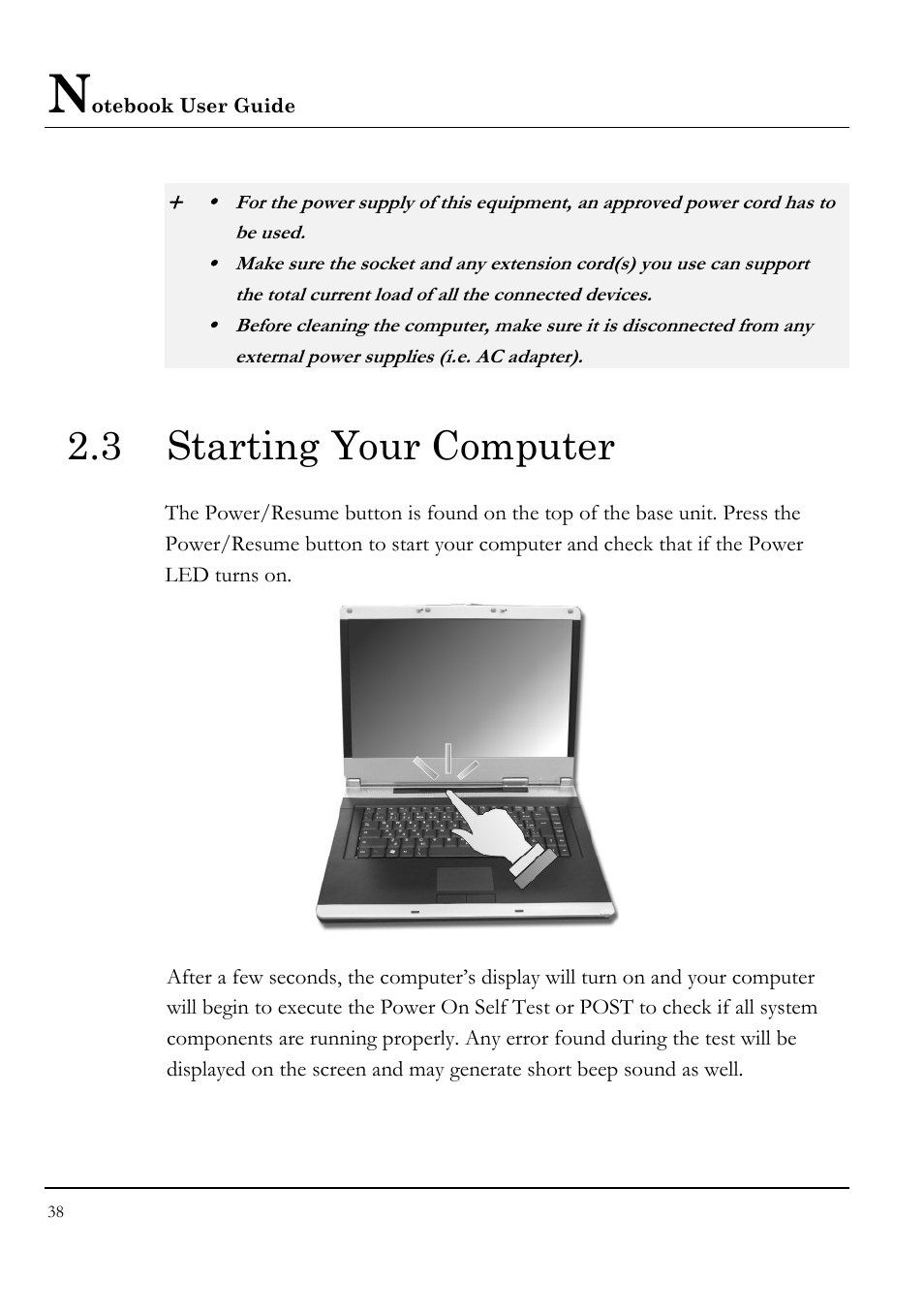 3 starting your computer | Everex LW7WE User Manual | Page 38 / 122