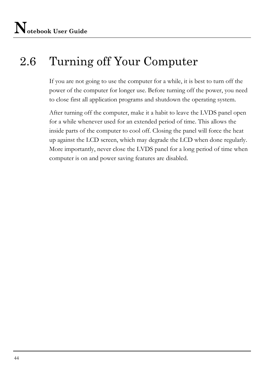 6 turning off your computer | Everex LW7WE User Manual | Page 44 / 122