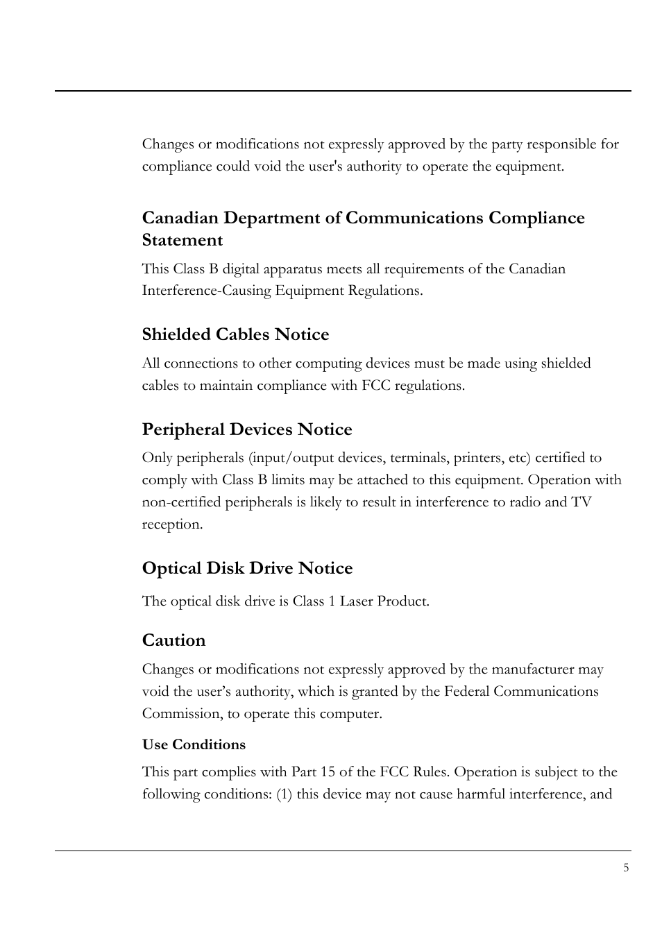 Caution, Use conditions | Everex LW7WE User Manual | Page 5 / 122