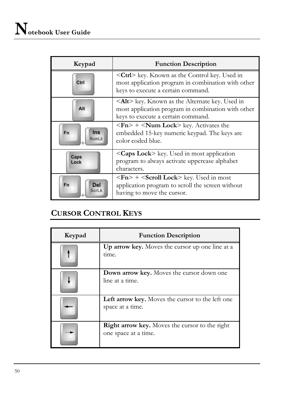 Cursor control keys | Everex LW7WE User Manual | Page 50 / 122