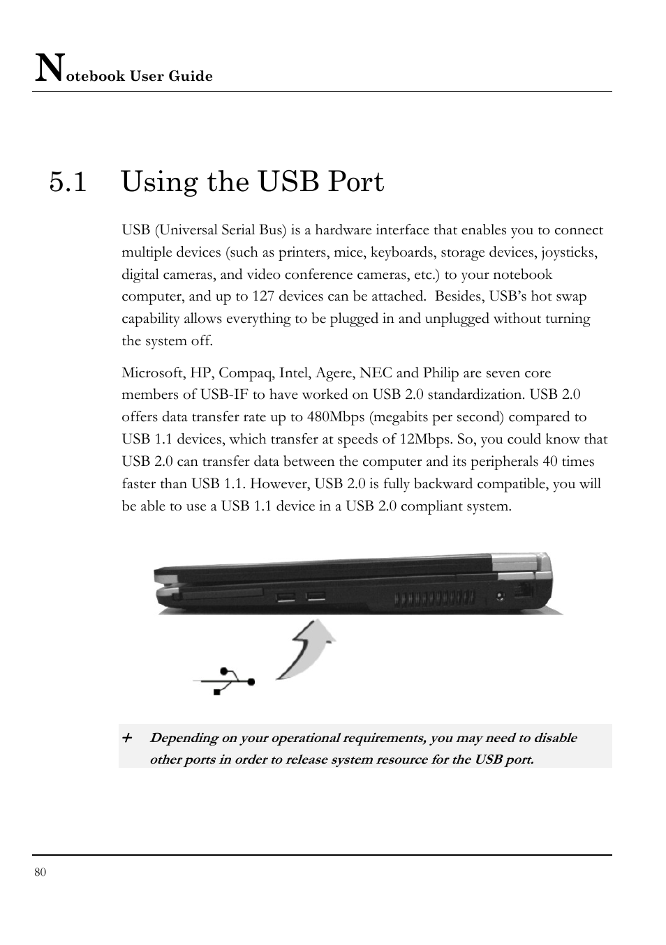 1 using the usb port | Everex LW7WE User Manual | Page 80 / 122