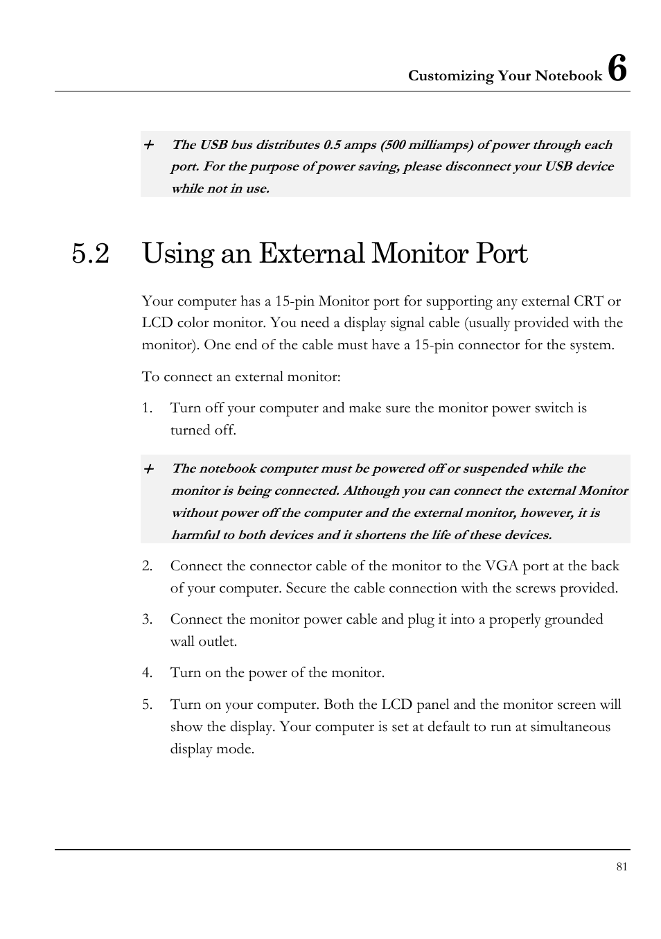 2 using an external monitor port | Everex LW7WE User Manual | Page 81 / 122