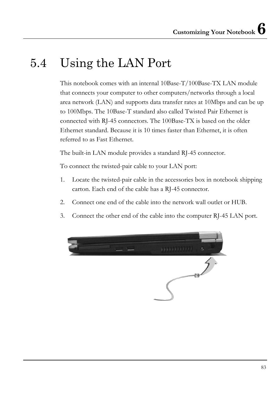 4 using the lan port | Everex LW7WE User Manual | Page 83 / 122