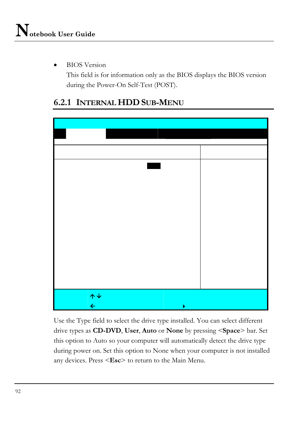 1 internal hdd sub-menu | Everex LW7WE User Manual | Page 92 / 122